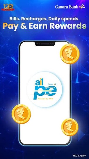 Canara ai1 Pe cash back Offers - Get Re 1 on Min Txn Rs 20 (Alternate Days)