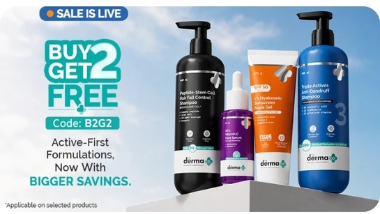 The Derma Co | Buy 2 Get 2 Free + Up to 35% Off + 2 Freebies + Flat 30% Off
