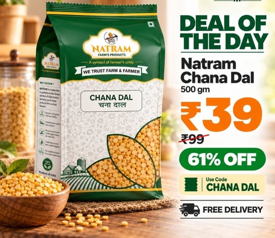 Chana Dal, Split Bengal Gram, Bengal Gram Dal, Boot Dal, Kadale Bele 500gm