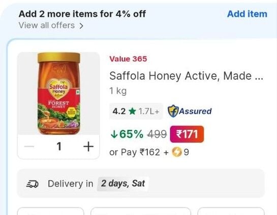 Saffola Honey Active 1kg
