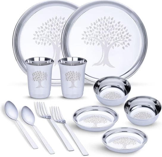 Click to enlarge Limetro Steel Stainless Steel Dinner Set for 2 Persons