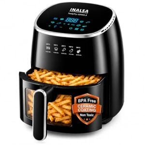 INALSA Ceramic Air Fryer,5.5L,1600W,Non Toxic,AirCrisp Tech,TastyFry CDW5.5