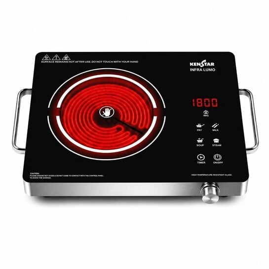 Kenstar 2000 W Infrared Cooktop Touch Panel (Silver, Black, Infra...more