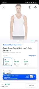 Instamart loot :rupa vest m/l/xl at 49rs