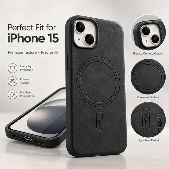 Click to enlarge Black iPhone 15 MagSafe Case