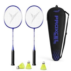 Jaspo Proxcel-1102 Badminton Kit | Lightweight Metal Badminton Rackets with Shuttlecocks | Balanced Frame | Comfortable Grip for Powerful Smashes | Ideal for Beginners, Kids & Teens