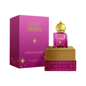 Just Herbs Garnet Glory Premium Attar ,Non-Alcoholic , Long lasting Floral Attar (Woody, Oud (agarwood), Sandalwood)