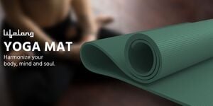 Lifelong LLYM71 EVA Anti-Slip Exercise Mat with Strap Green 4 mm ...more