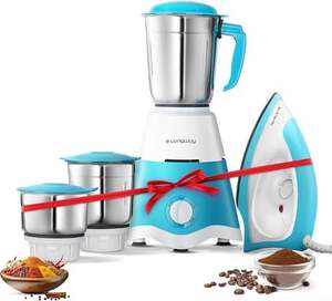 Longway Super Dlx Mixer Grinder with Kwid 1100W Dry Iron | 500 Watt Powerful Motor