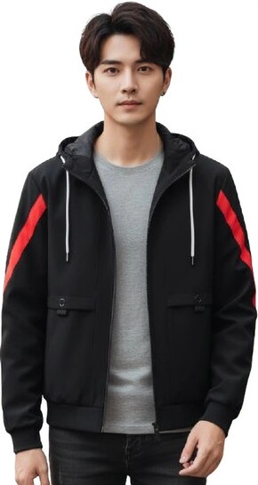 Click to enlarge Mia Fashion Men Colorblock Casual Jacket
