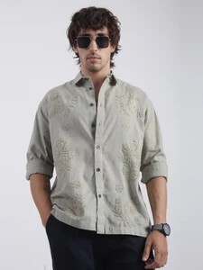 MANIAC Men Embroidered Casual Jacket