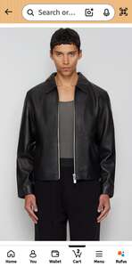 Click to enlarge Men's Black Leather Jacket on Amazon @830/- (Lowest Price in 30 Days, -79% off)