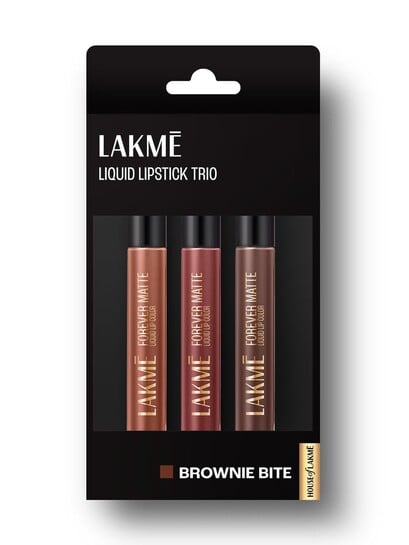 Buy Lakme Forever Matte Long Stay Light Weight Liquid Lipstick Trio 16.8ml Brownie Bite - Lipstick for Women 33942198 | Myntra