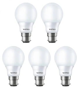 Wipro 9 W Basic Standard B22 LED Bulb (White, Pack of 5)