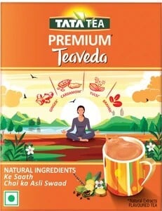 Tata Tea Premium Teaveda Tulsi, Cardamom, Ginger Black Tea Box (location specific