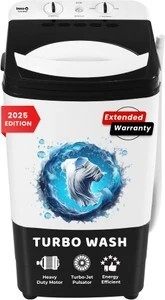 InnoQ 8.5 kg | Turbo Wash | Magic Filter | Lint Filter |Bubble Booster | 2025 Edition Washer only Black (85-WASH-WB)