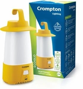 Crompton PORTOMAX EMGERGENCY LANTERN 6W RECHARGEABLE 13 hrs Lantern Emergency Light (White and Yellow)