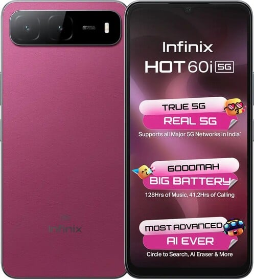Infinix HOT 60i 5G (Plum Red, 128 GB) (4 GB RAM)