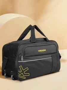 WROGN 70 L Strolley Duffel Bag - WRN 24 INCH WHEEL DUFFLE Traveling Travel Waterproof - Black - Large Capacity