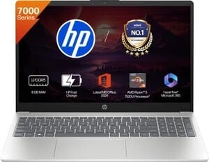 HP 15 AMD Ryzen 5 Quad Core 7520U - (8 GB/512 GB SSD/Windows 11 Home) 15-fc0805AU Thin and Light Laptop (15.6 inch, Natural Silver, 1.59 kg, With MS Office)