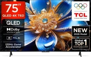 TCL T6D 189.31 cm (75 inch) QLED Ultra HD (4K) Smart Google TV 20...more