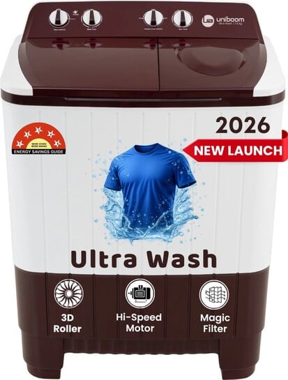 Uniboom 7.5 kg Ultra Wash | Jet Dryer | Portable Wheels | Buzzer ...more