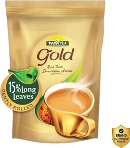 Tata Tea Gold Black Tea with Gently Rolled Aromatic Long Leaves Unflavoured Black Tea Pouch (750 g)