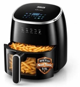 Inalsa Tasty Fry DW5.5-1600 W,Non Toxic, Food Safe, 8-pre set Dig...more