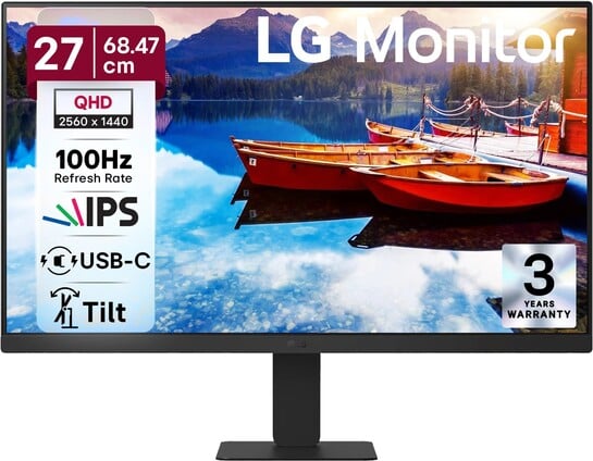 LG QHD 68.0 cm (27 inch) Quad HD LED Backlit IPS Panel with sRGB ...more