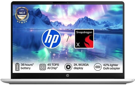 Click to enlarge HP Omnibook 3 Next Gen AI PC Snapdragon X - (8 GB/512 GB SSD/Wind...more