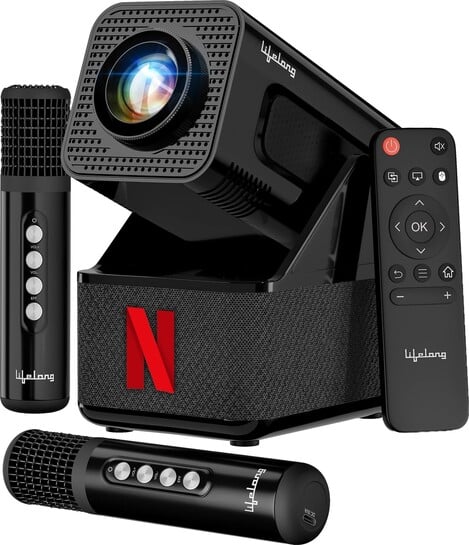 Click to enlarge Lifelong ROAR Projector with 2 Mics, 20W Speakers, 1080P & 4K Sup...more