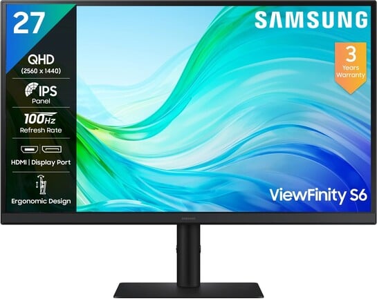 Click to enlarge Samsung ViewFinity S6 68.4 cm (27 inch) Quad HD LED Backlit IPS Panel 300nits, 2K Monitor,