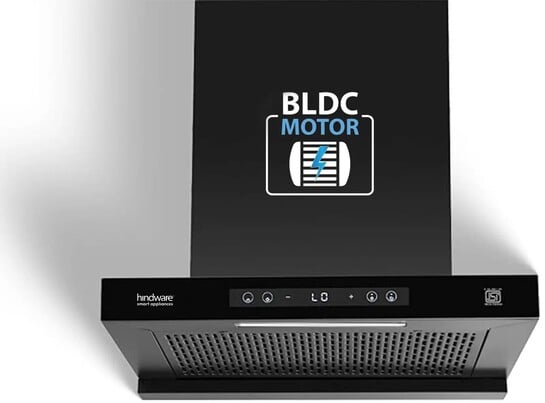 Click to enlarge Hindware Smart Appliances Regina BLDC 75 1500 CMH 75 cm Auto Clean Chimney (Wall Mounted, Black)