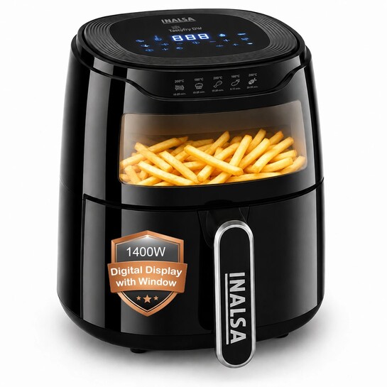 Click to enlarge Inalsa Tasty Fry Digital DW,1400W, Non Toxic, AirCrisp Tech,Quick...more