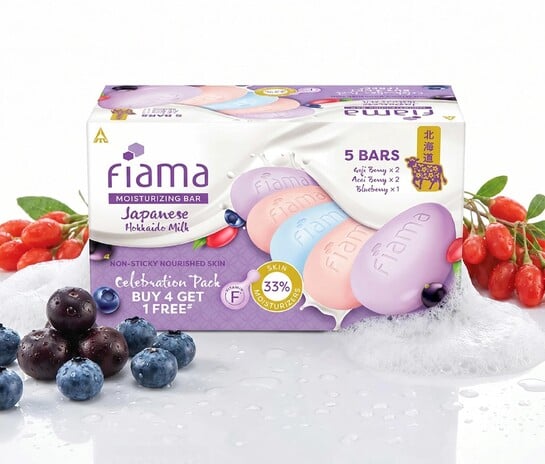 Click to enlarge FIAMA Barrier Strengthening Moisturizing Soap Bar Japanese Hokkaido Milk, Combo Pack (5 x 125 g)