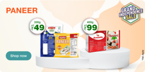 Jiomart : Paneer 200gm at 49Rs & 400gm at 99Rs