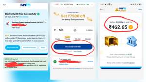 Paytm Pay a min ₹100 Electricity bill & get Flat ₹100 Off Gold coupon