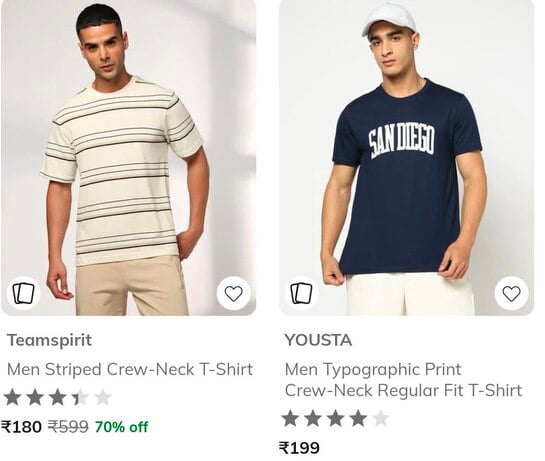 Topwear Clothing Under ₹199