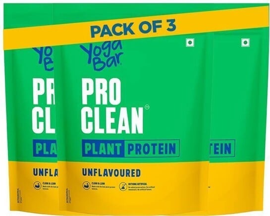 Yogabar Plant Protein Unflavoured | 28g per scoop | Clean protein Plant-Based Protein