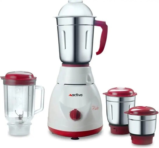 ACTIVA 4 Jar 650 W Mixer Grinder (Pluto Pro Plus | 4 Jars | White...more
