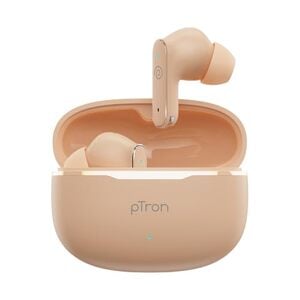 pTron Bassbuds Eon in-Ear TWS Earbuds w/ 13mm Drivers, 45Hrs Playtime, Dual HD Mic & TruTalk AI-ENC Calls, Custom EQ,Mobile App, Bluetooth v6.0 Headphones,Voice Assist., Type C Charging & IPX5 (Peach)
