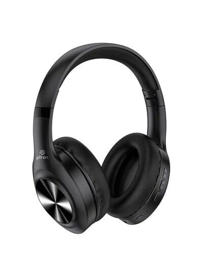 pTron Studio Pro Over-Ear BT Headphones HD Calls 65H Playtime Deep Bass Low-Latency - Black