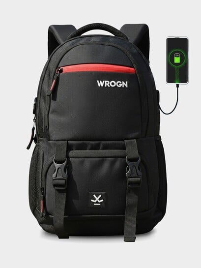 Click to enlarge Buy WROGN Unisex Backpack With USB Charging Port 23L - Backpacks for Unisex 23849642 | Myntra