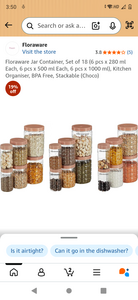 floraware Set of 18jar (1000+500+250ml)*3