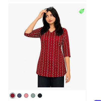 Pinkmint Women Printed Short Kurti