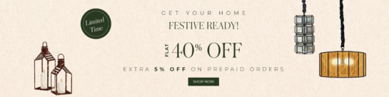 Living Shapes Luxury Home Furniture – Flat 40% OFF + 5% Extra Prepaid Discount