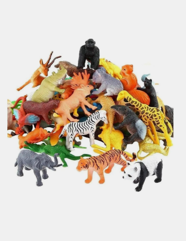 manish 12 Piece Mini Jungle Animals Toys Set,Wild Animal Kingdom Figures Set (Multicolor) minium 2 qty