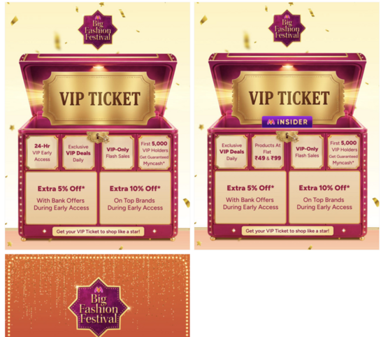 Myntra Big Fashion Festival VIP Ticket at Rs.9