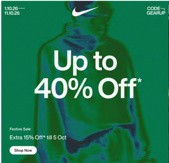 Up to 40% Off* is here. Extra 15% Off till 5 Oct with code: GEARUP