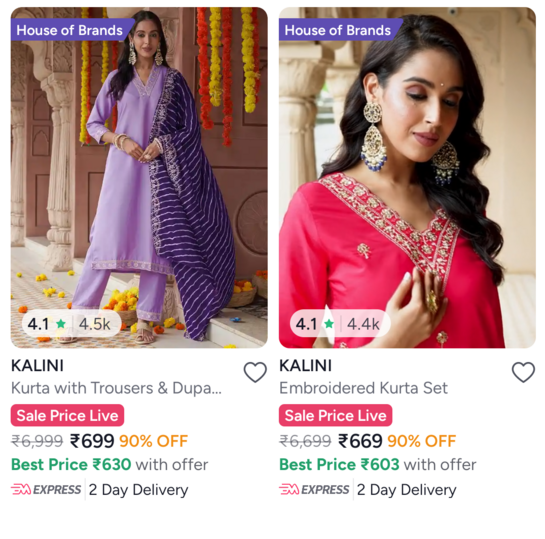 Kalini kurta sets